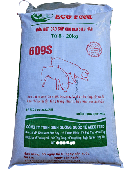 609S-Hỗn hợp cao cấp cho heo siêu nạc từ 8 - 20kg