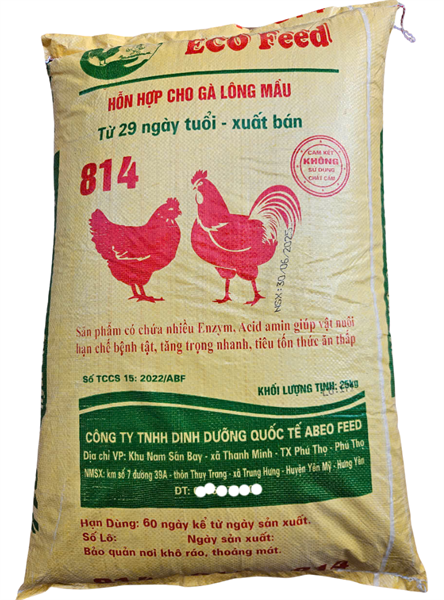 814-Hỗn hợp cho gà lông màu từ 29 ngày tuổi - xuất