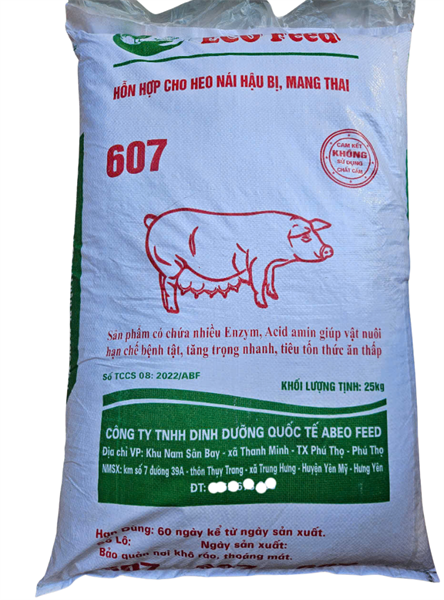 607-Hỗn hợp cho heo nái hậu bị, mang thai