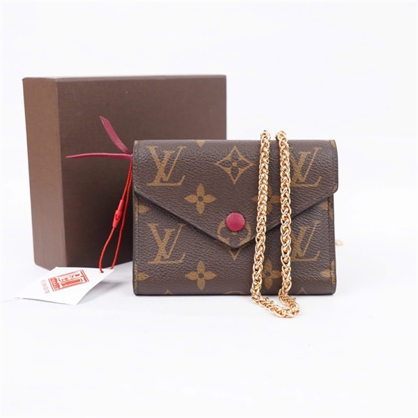 Ví LV hoa nâu nút tím (LA4230) (LT) KG+