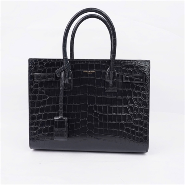 Túi YSL đen da cá sấu kèm ổ khóa (PLB421863-0122) sz26 (MV) KG+