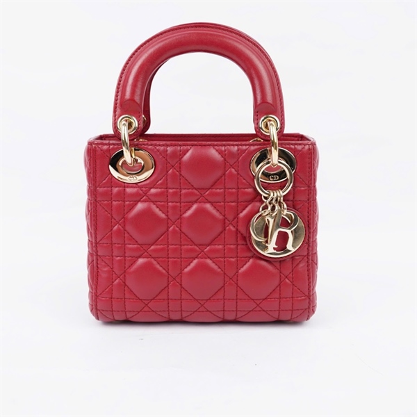 Túi Dior Lady đỏ (04-MA-1109) szmini (MV) KG+