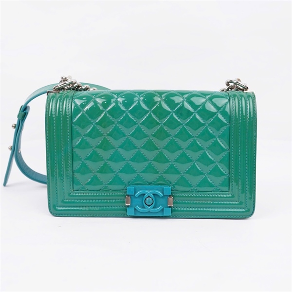 Túi Chanel Boy xanh (20631306) sz25 (MV) KG+