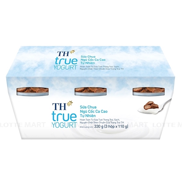 Sữa chua ngũ cốc cacao tự nhiên (3 hộp x110g)