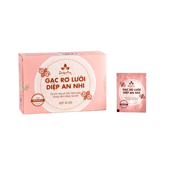 Gạc rơ lưỡi Diệp an nhi (Hộp 10 gói) - Dược Khoa