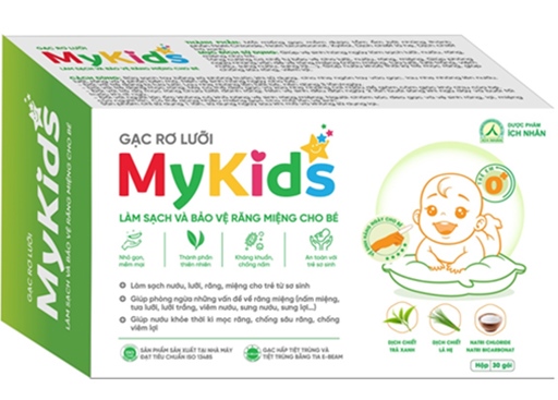 Gạc rơ lưỡi Mykids (Hộp 30 gói) - Quang Xanh (Ích Nhân)