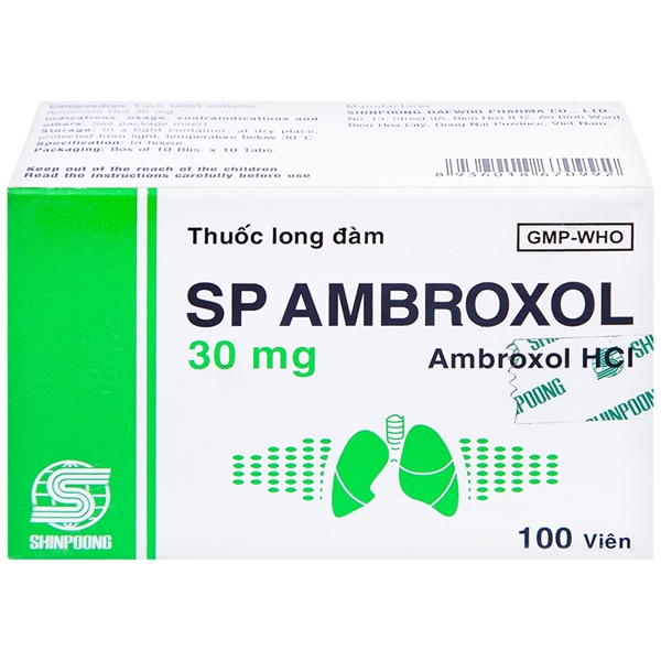 Thuốc SP Ambroxol HCl 30mg (Hộp 10 vỉ x 10 viên) - Shinpoong Daewoo