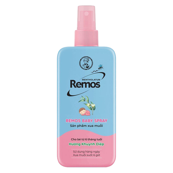 Xịt xua muỗi Remos baby spray hương khuynh diệp cho bé từ 6 tháng tuổi (chai 150ml)- Rohto/VN