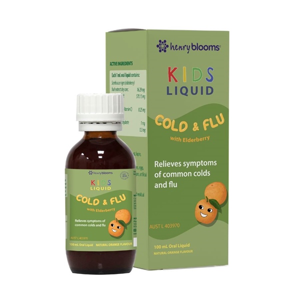 Kids Liquid Cold and Flu with Elderberry 100ml (Giảm hộ, sổ mũi) - Úc
