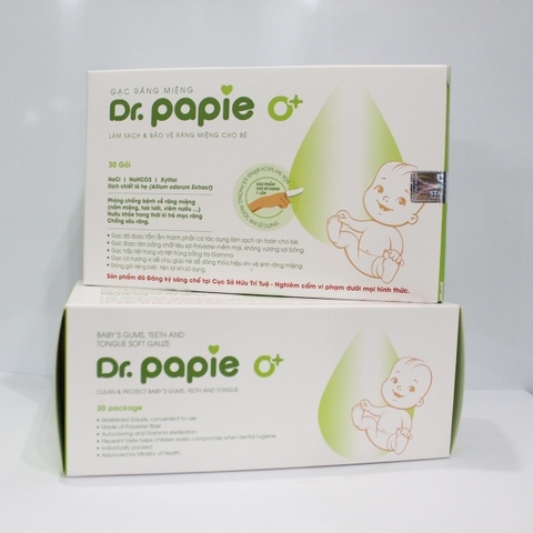 Gạc răng miệng Dr Papie 0+ (Hộp 30 gói) - Starmed
