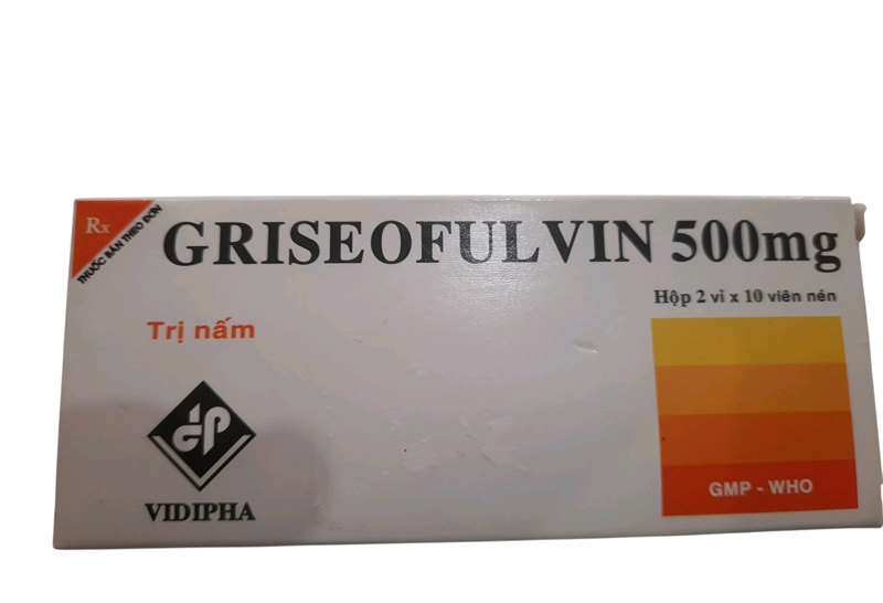 Thuốc Griseofulvin 500mg (Trị nấm) (H*2vỉ*10viên) - Vidipha (Hộp)