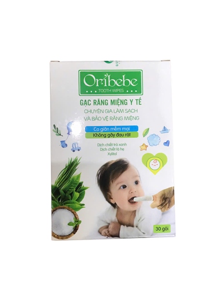 Gạc răng miệng y tế ORIBEBE (Hộp 30 gói x 1 gạc) - BEATEXPHARM