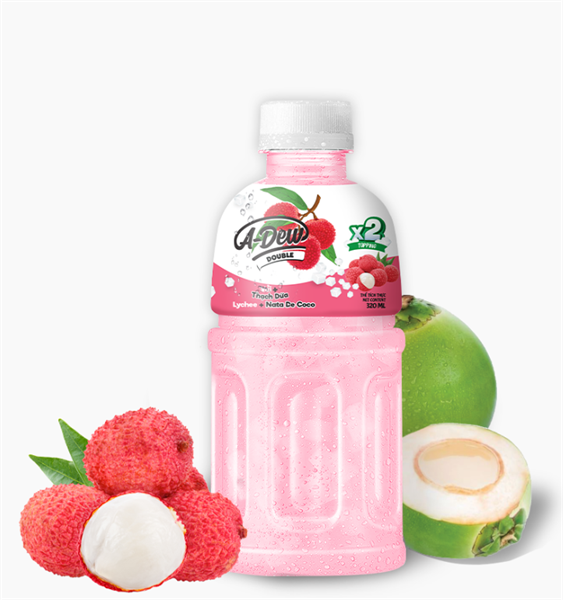 A-Dew Double Nước Vải Thạch Dừa Chai 320ml