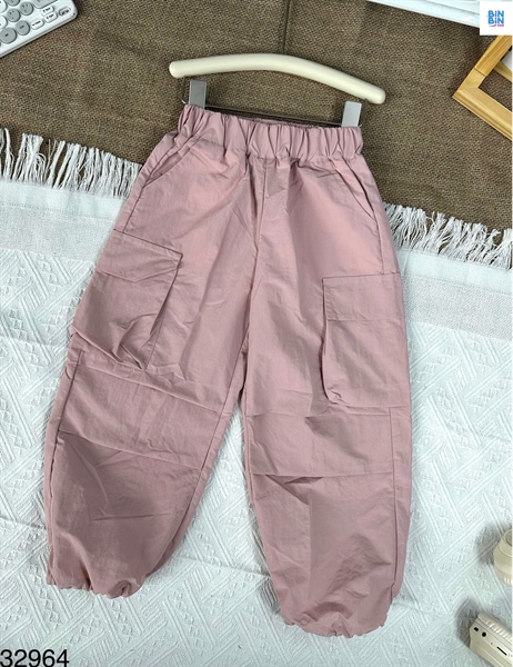 32964- Quần dài túi hộp hồng rút dây