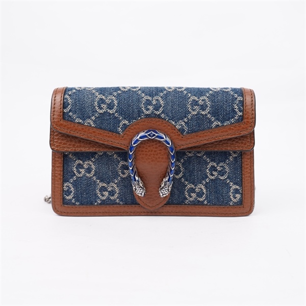 Túi GG Dionysus xanh bò viền nâu (476432-2067) sz16 (A-T) KG+