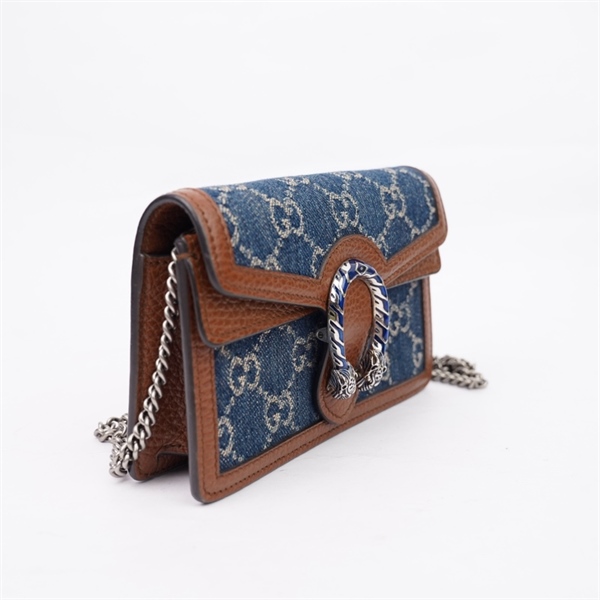 Túi GG Dionysus xanh bò viền nâu (476432-2067) sz16 (A-T) KG+