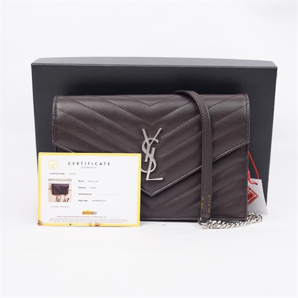 Túi YSL nâu đậm sz19 (A-T) KG+