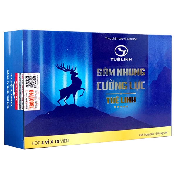 Sâm nhung cường lực (Hộp 3 vỉ x 10 viên) - Tuệ Linh