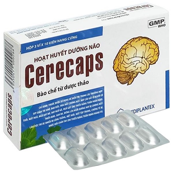 Hoạt huyết dưỡng não Cerecaps (H*3vỉ*10viên) - Mediplantex