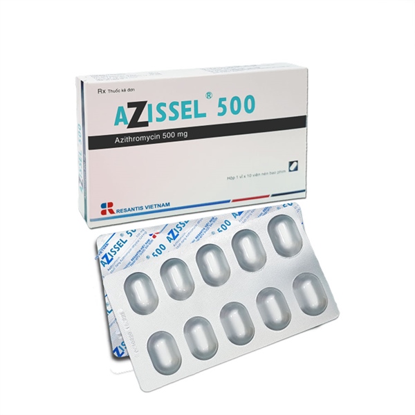 Azissel 500 (Azithromycin 500mg) (Hộp 1 vỉ x 10 viên) - Roussel VN (Viên)