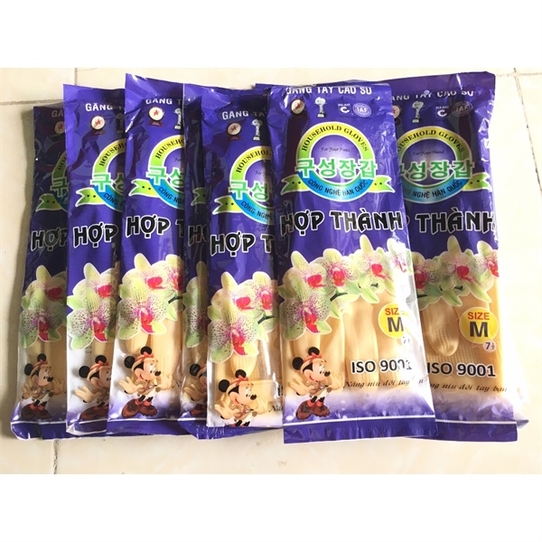 Găng tay cao su (Găng vệ sinh M,L 320mm) (Túi*10đôi) - Hợp Thành