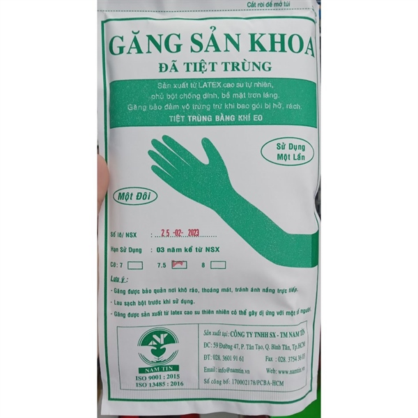 Găng sản khoa đã tiệt trùng (H*50đôi) - Nam Tín