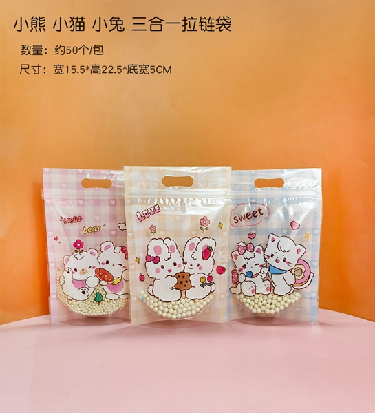 Túi zip Thỏ caro (10 cái)