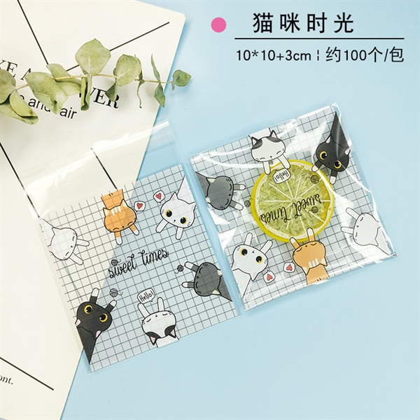 Túi dán Tiệc Mèo 10cm 100c