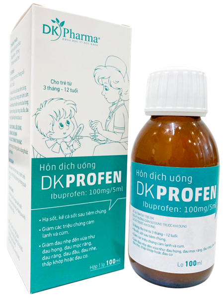 Hỗn dịch uống DKPROFEN 100ml (Ibuprofen 100mg/5ml) - Dược Khoa