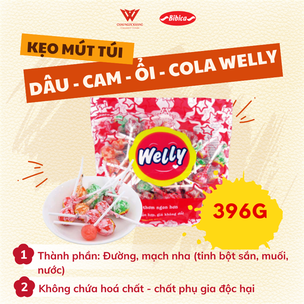 Kẹo Mút Welly Túi 396g*20