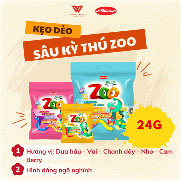 Kẹo Dẻo Sâu Kỳ Thú Zoo 24g*12
