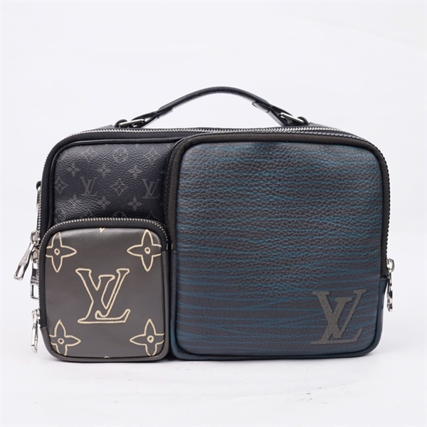 Túi LV đeo chéo hoa đen phối xanh (FO3210) sz27 (TL) KG+