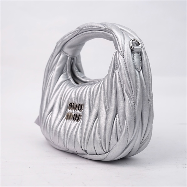 Túi Miu Miu bạc sz16 (TL) KG+