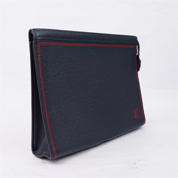 Túi LV Clutch xanh đen viền đỏ (TA4109) sz27 (TL) KG+