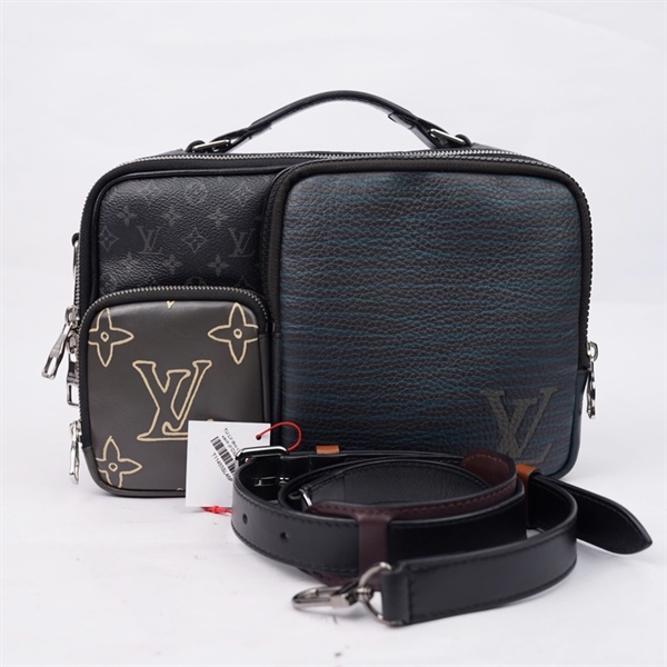 Túi LV đeo chéo hoa đen phối xanh (FO3210) sz27 (TL) KG+