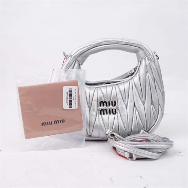 Túi Miu Miu bạc sz16 (TL) KG+