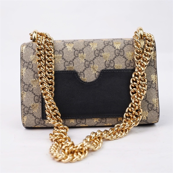 Túi GG Padlock xám in hình con ong (409487-213317) sz20 (TL) KG+