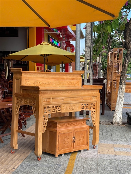 ÁN GIANG GỖ GÕ ĐỎ 1M54 + BÀN CON