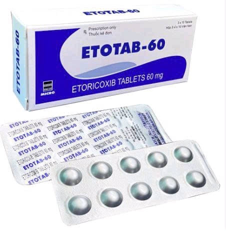 Thuốc Etotab-60 (Etoricoxib 60mg) - Micro Hộp 3 vỉ x 10 viên - Điều trị viêm xương khớp