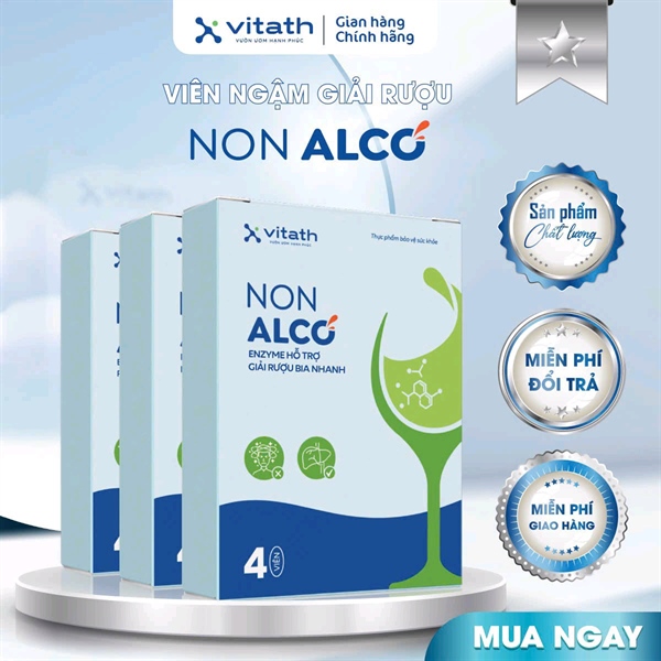 Viên ngậm Giải Rượu Non Alco Vitath (Hộp 1 vỉ x 4 viên)