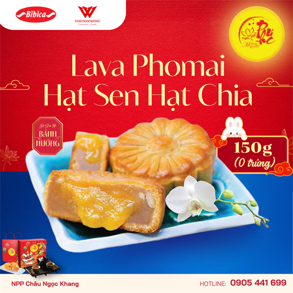 Bánh nướng Lava phomai hạt sen hạt chia 0 trứng - 150g