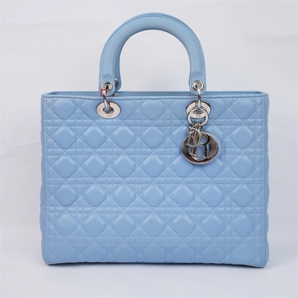 Túi Dior Lady xanh nhạt kèm ví (15-BO-0114) szL +