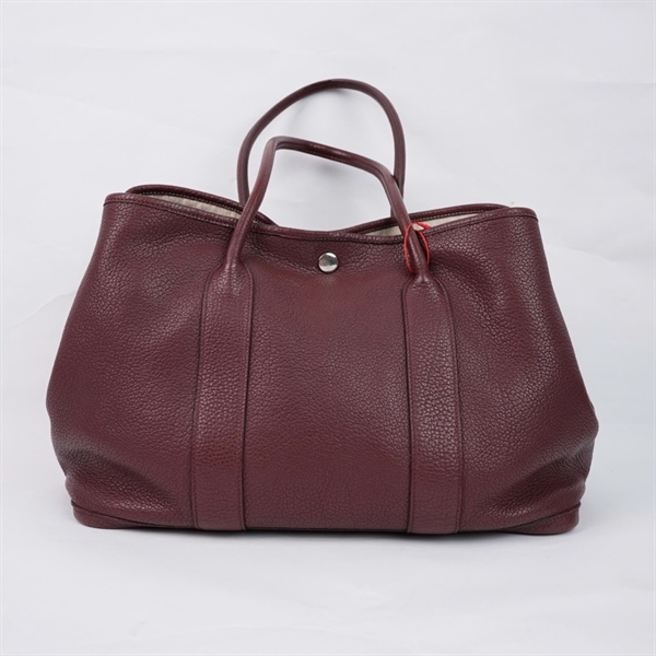 Túi Hermes Garden Party đỏ nâu stamp P sz35 (TL) KG+