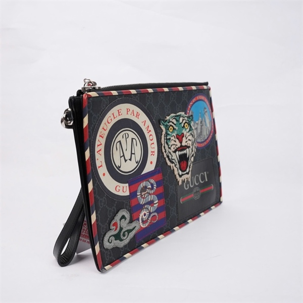 Túi GG Clutch đen họa tiết hổ sz30 (TL) KG+