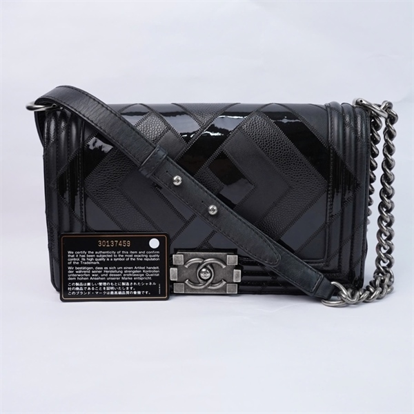 Túi Chanel Boy đen (30137459) sz25 (TL) KG+