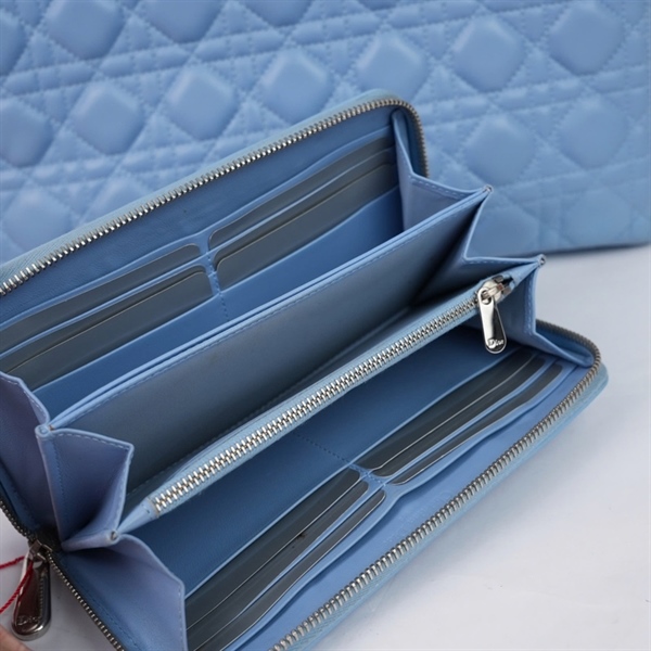 Túi Dior Lady xanh nhạt kèm ví (15-BO-0114) szL +