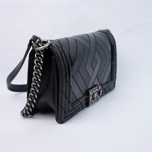 Túi Chanel Boy đen (30137459) sz25 (TL) KG+