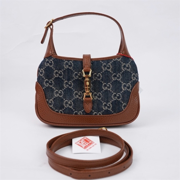 Túi GG Jackie 1961 xanh (637092-000926) sz18 (TL) KG+