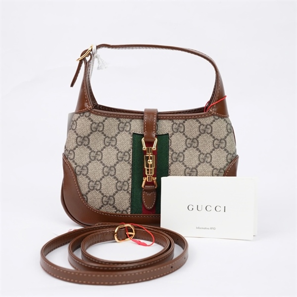 Túi GG Jackie 1961 xám (637092-493075) sz18 (TL) KG+