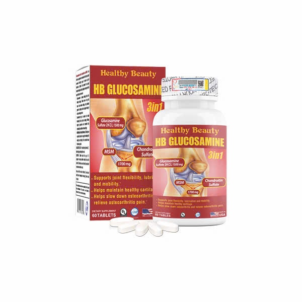 HB Glucosamine 3 in 1 (Giúp khớp khỏe mạnh) (Lọ*60viên) - Mỹ